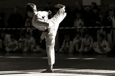 Ridge Martial Arts students practicing Taekwondo together
